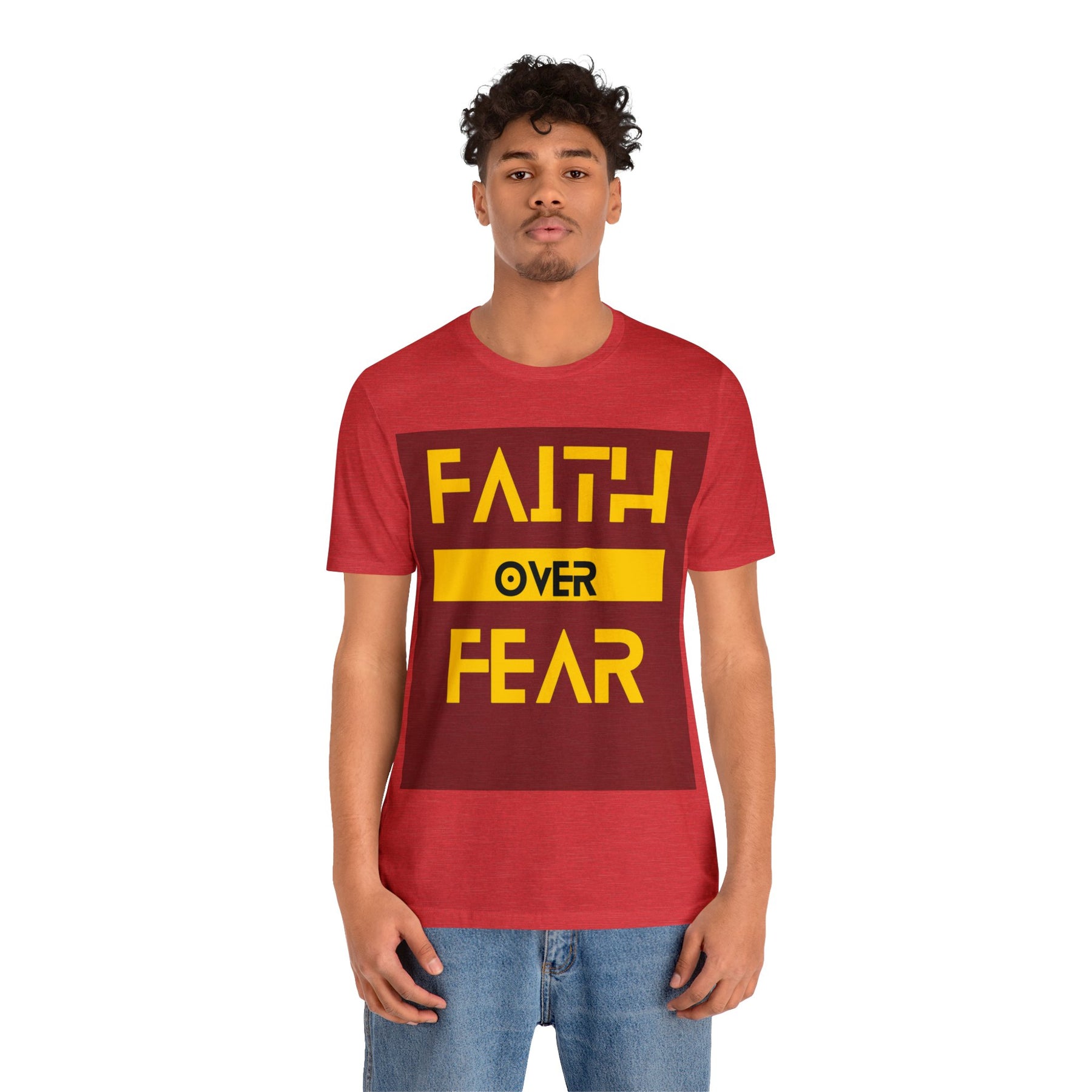 Faith Over Fear - Inspirational Unisex Tee for Resilience and Courage