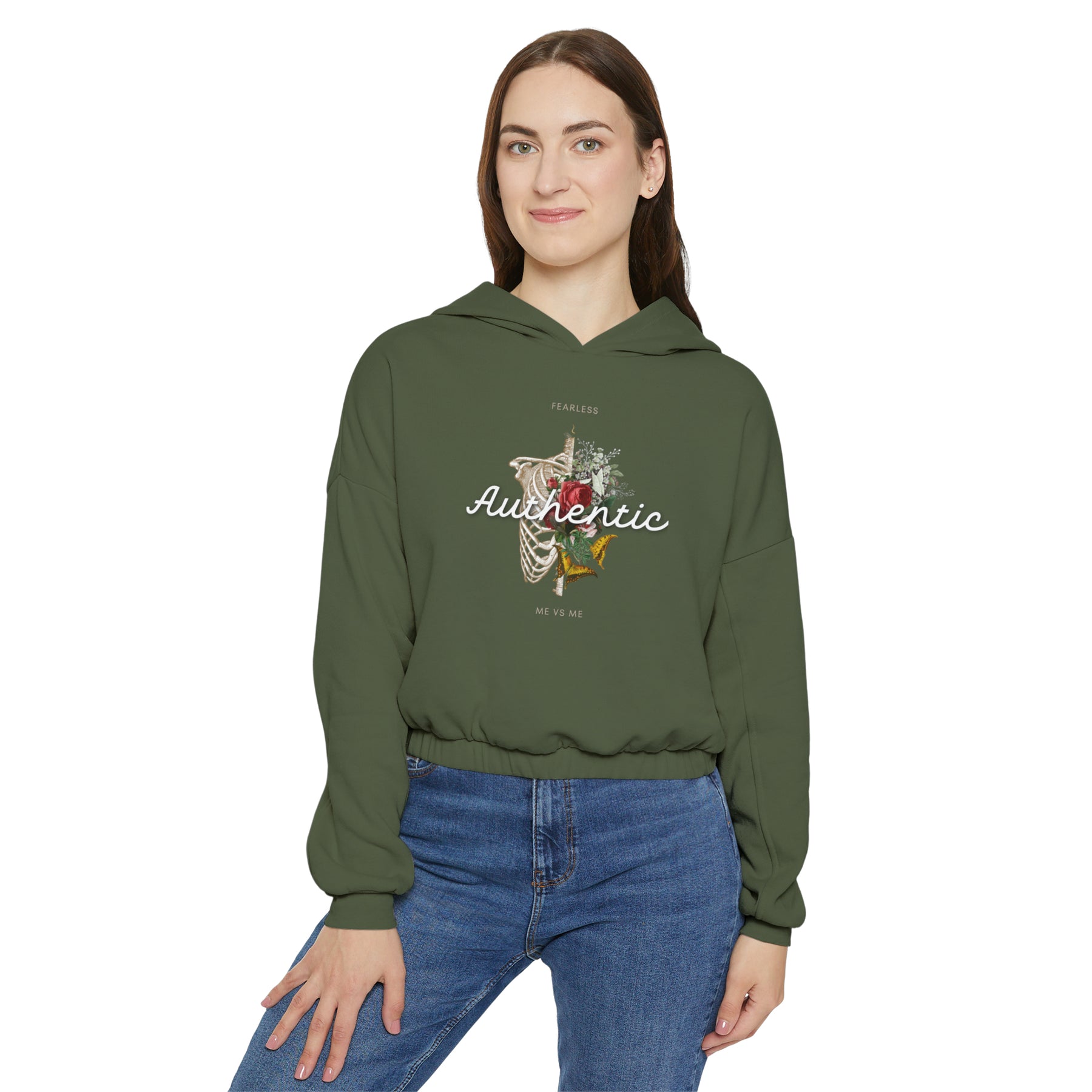 Elevate Your Inner Warrior with 'Me vs Me' Women's Cinched Bottom Hoodie